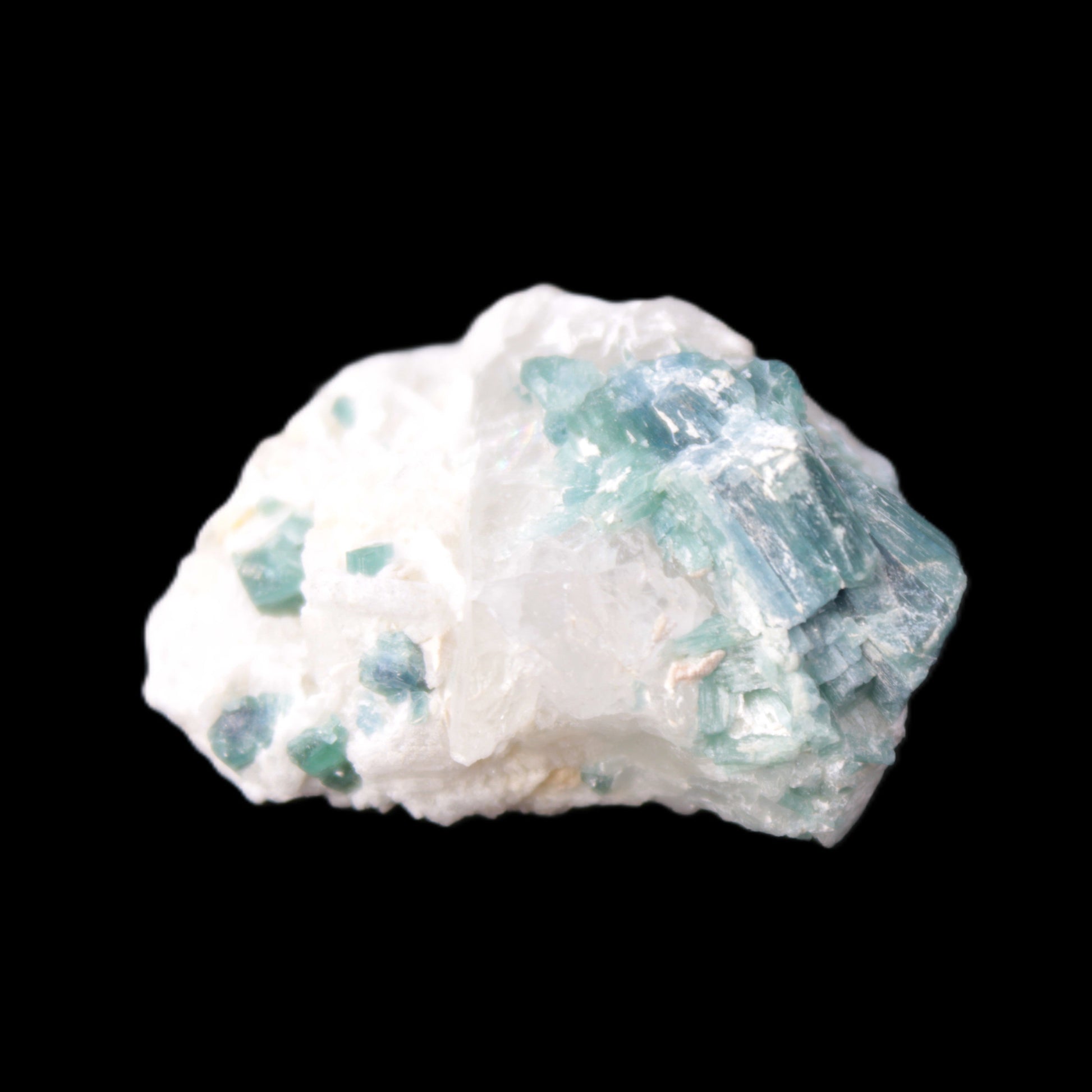Blue Indicolite and Green Tourmaline cluster in matrix 120.5ct 24.1g in sunshine - Rocks and Things Store