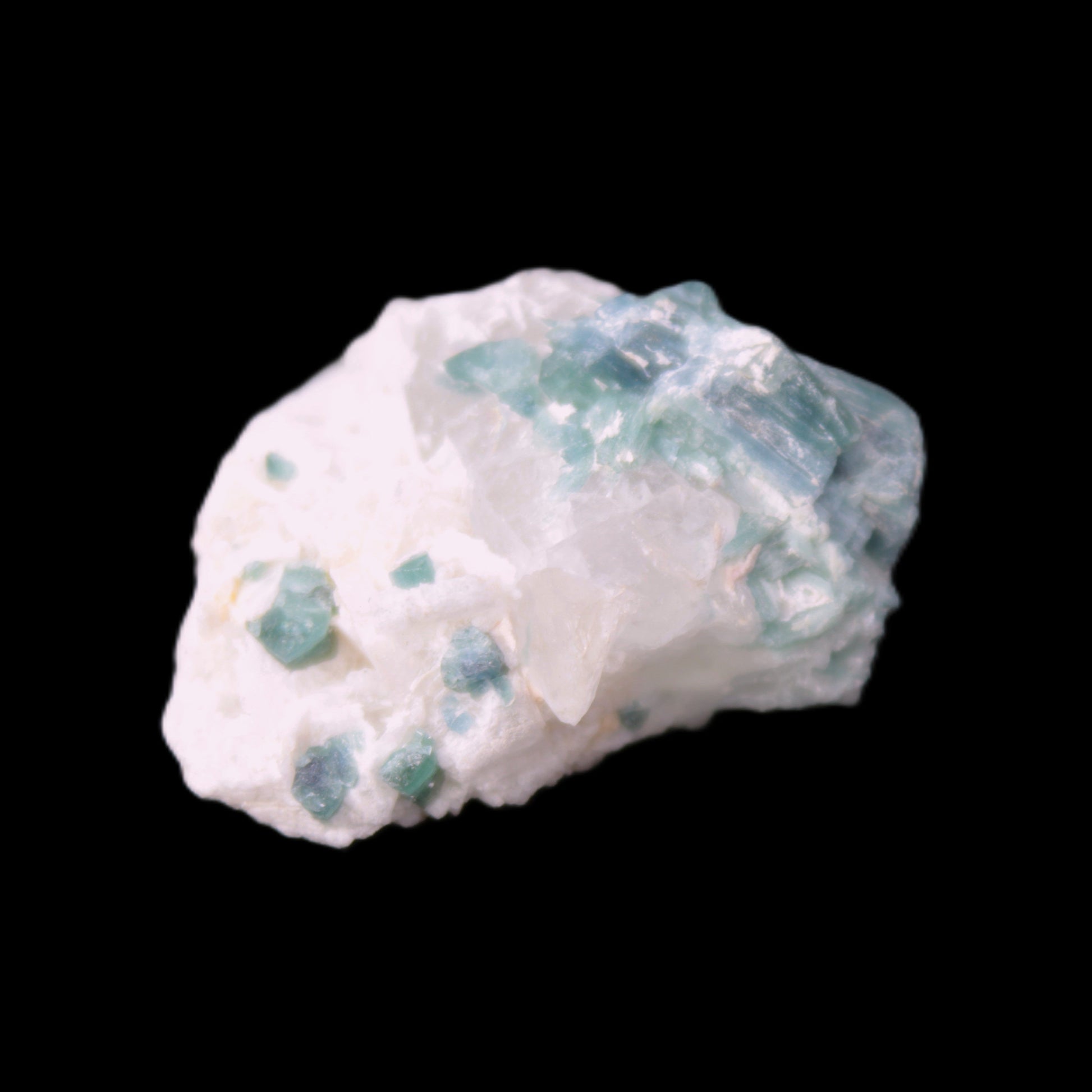 Blue Indicolite and Green Tourmaline cluster in matrix 120.5ct 24.1g in sunshine - Rocks and Things Store