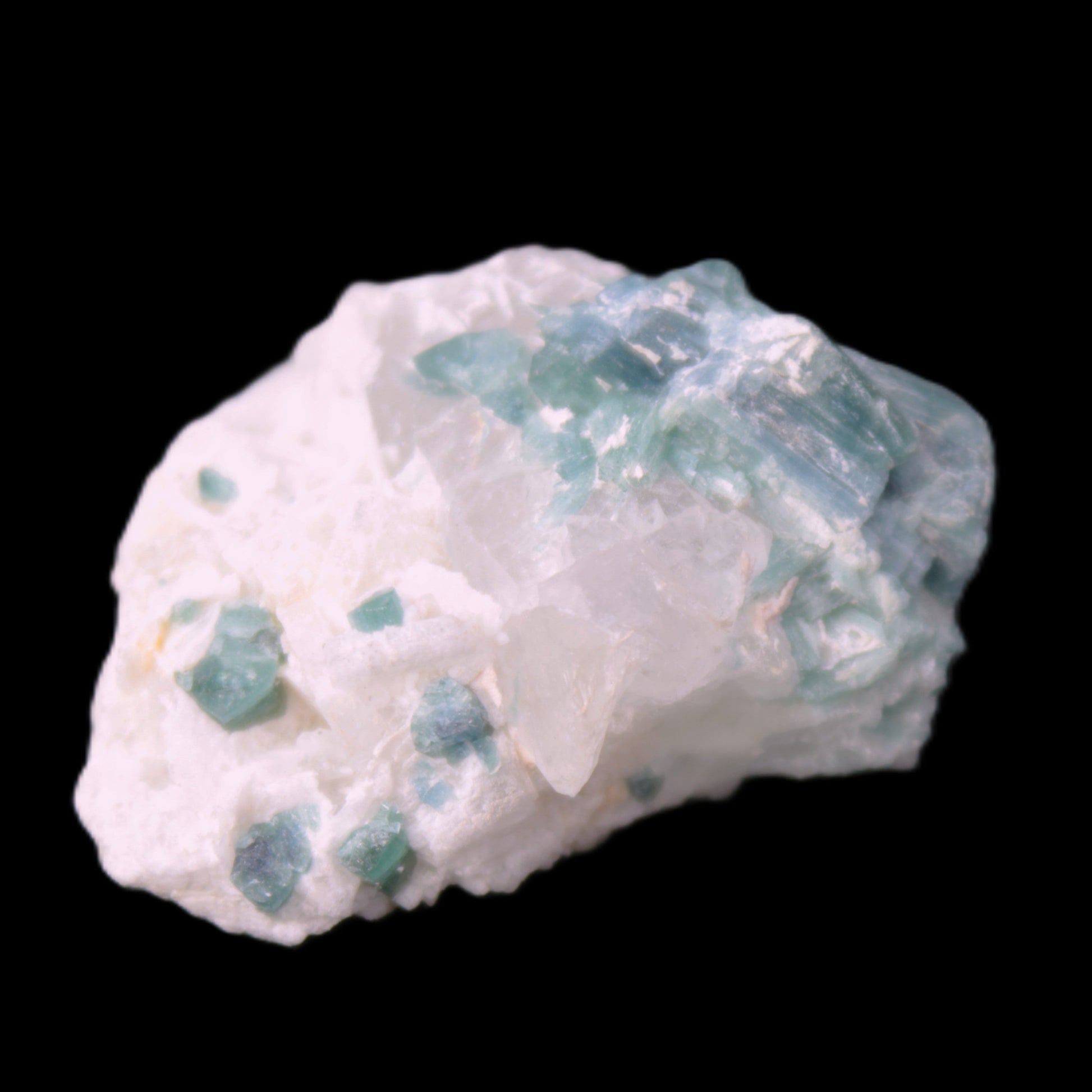 Blue Indicolite and Green Tourmaline cluster in matrix 120.5ct 24.1g in sunshine - Rocks and Things Store