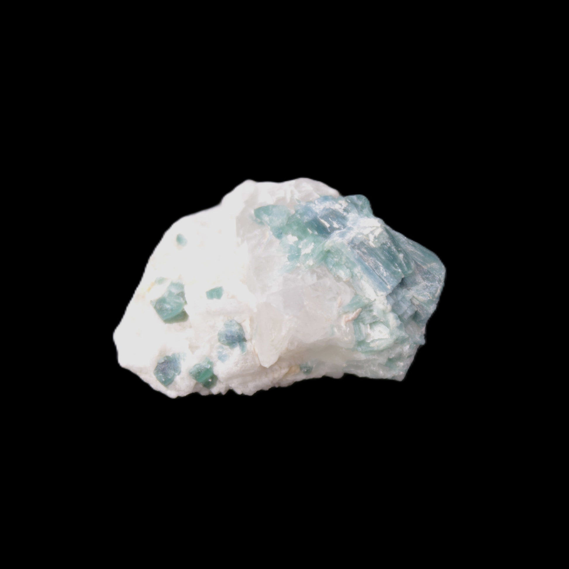 Blue Indicolite and Green Tourmaline cluster in matrix 120.5ct 24.1g in sunshine - Rocks and Things Store