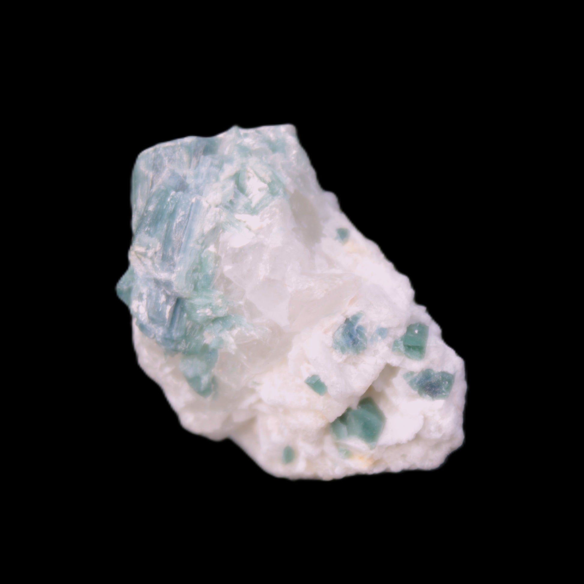 Blue Indicolite and Green Tourmaline cluster in matrix 120.5ct 24.1g in sunshine - Rocks and Things Store