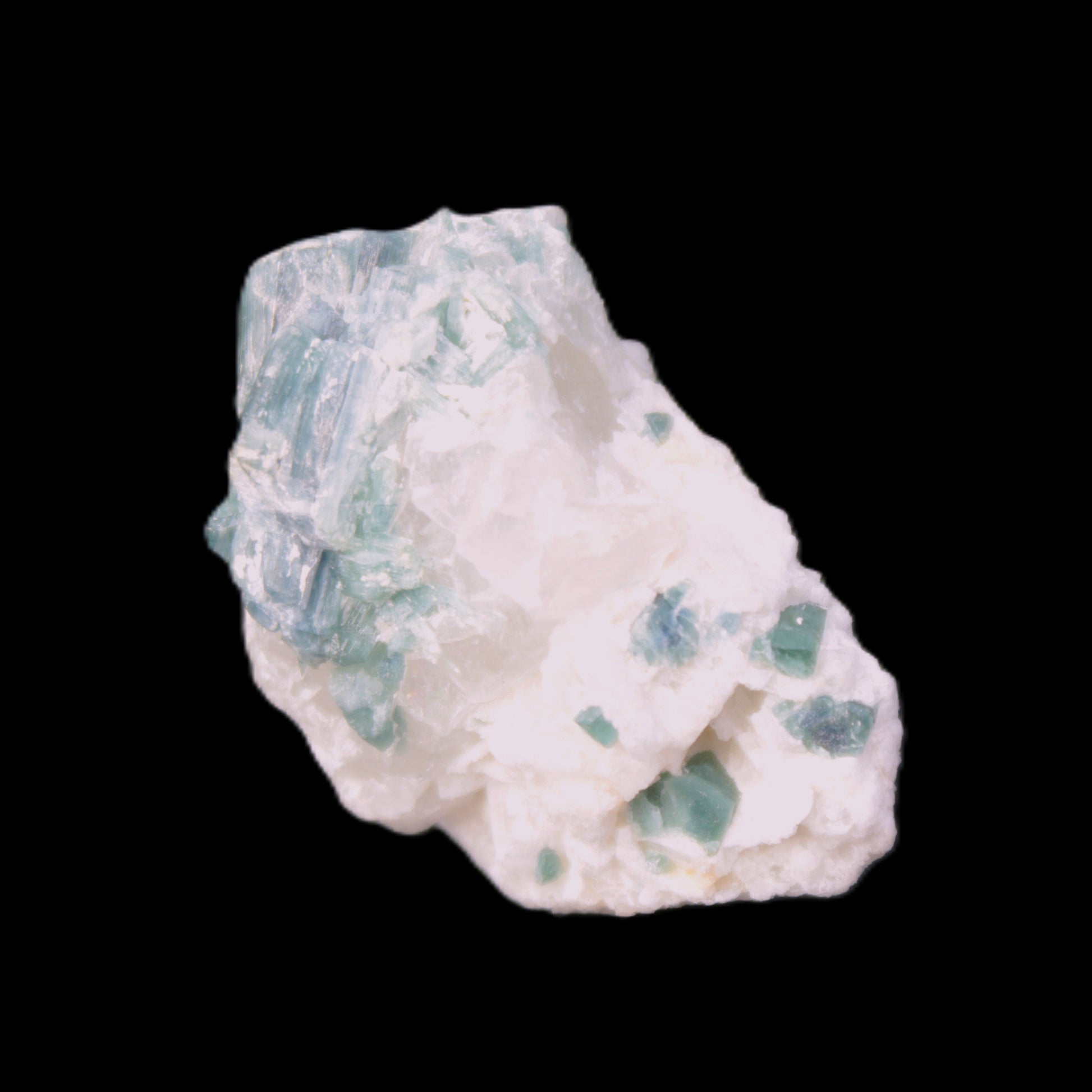 Blue Indicolite and Green Tourmaline cluster in matrix 120.5ct 24.1g in sunshine - Rocks and Things Store