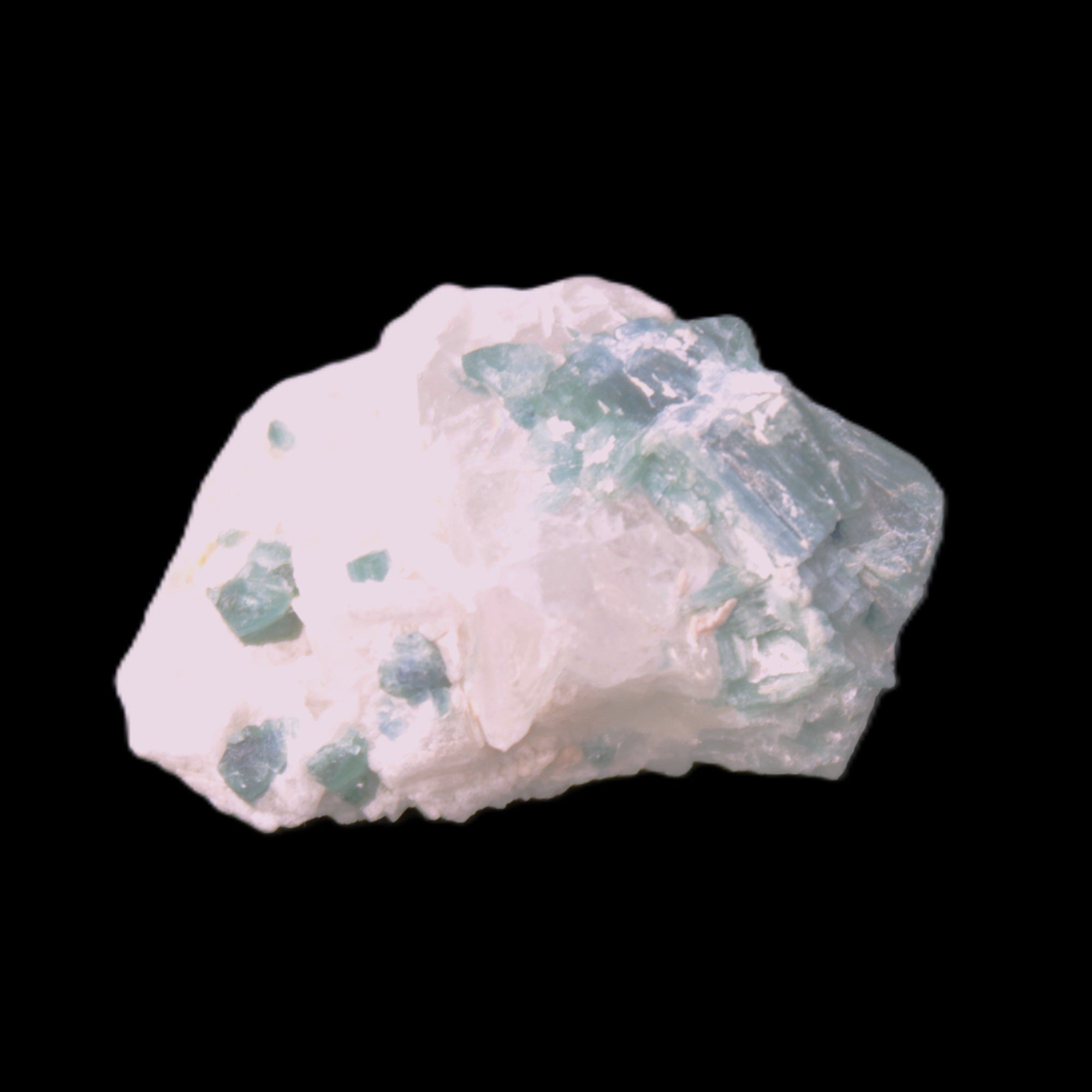 Blue Indicolite and Green Tourmaline cluster in matrix 120.5ct 24.1g in sunshine - Rocks and Things Store