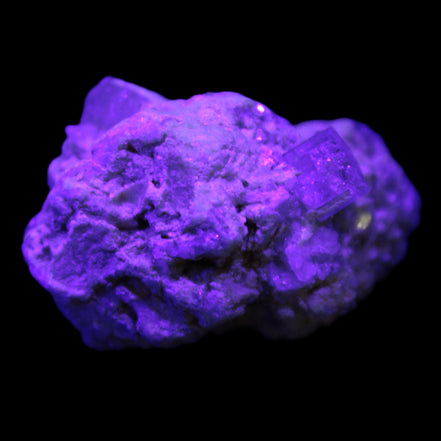 Aquamarine and Mica cluster 42*31*26mm 156ct 31.5g in UV light - Rocks and Things Store