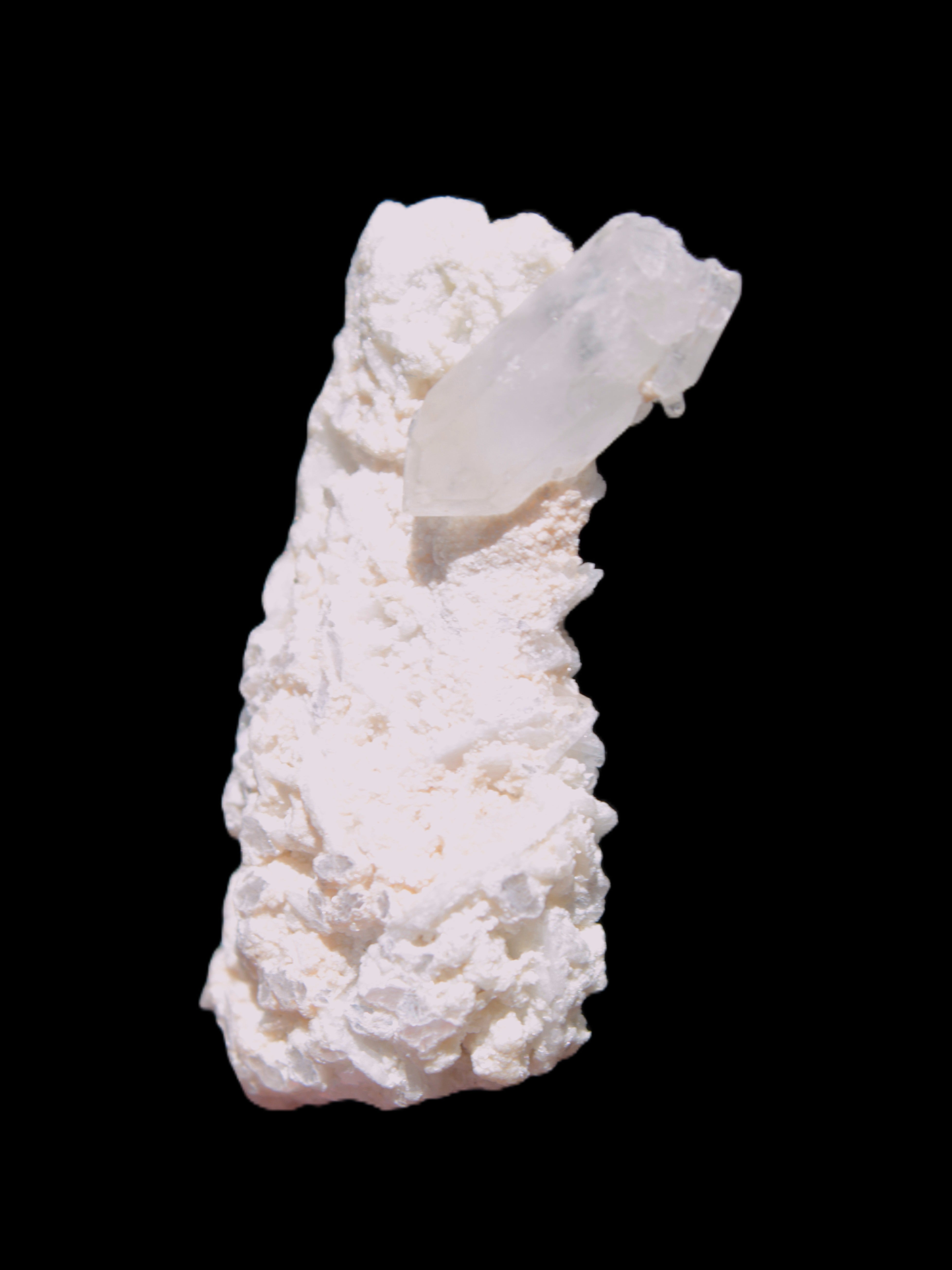 Quartz with tiny Inner Child cluster on Feldspar-Mica matrix 41*11*21mm 67ct 13.4g in sunlight - Rocks and Things Store