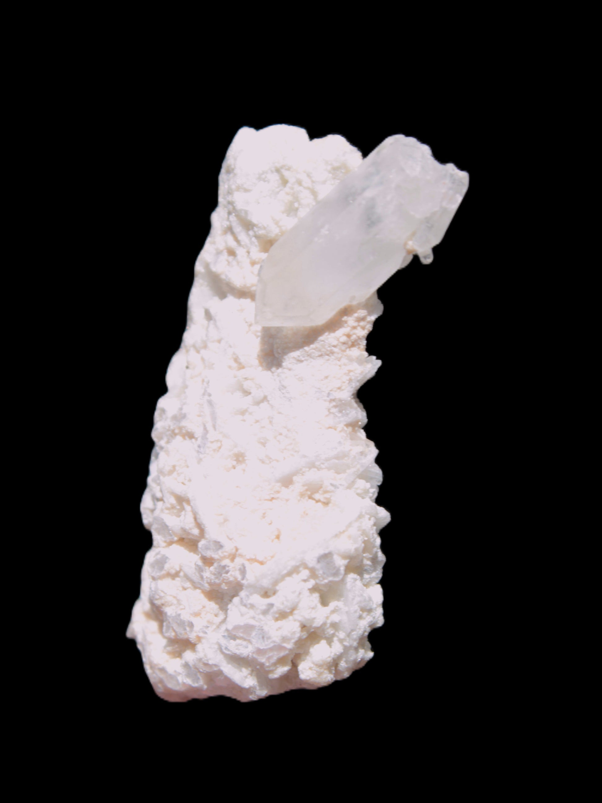 Quartz with tiny Inner Child cluster on Feldspar-Mica matrix 41*11*21mm 67ct 13.4g in sunlight - Rocks and Things Store