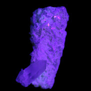 Quartz with tiny Inner Child cluster on Feldspar-Mica matrix 41*11*21mm 67ct 13.4g in UV light - Rocks and Things Store