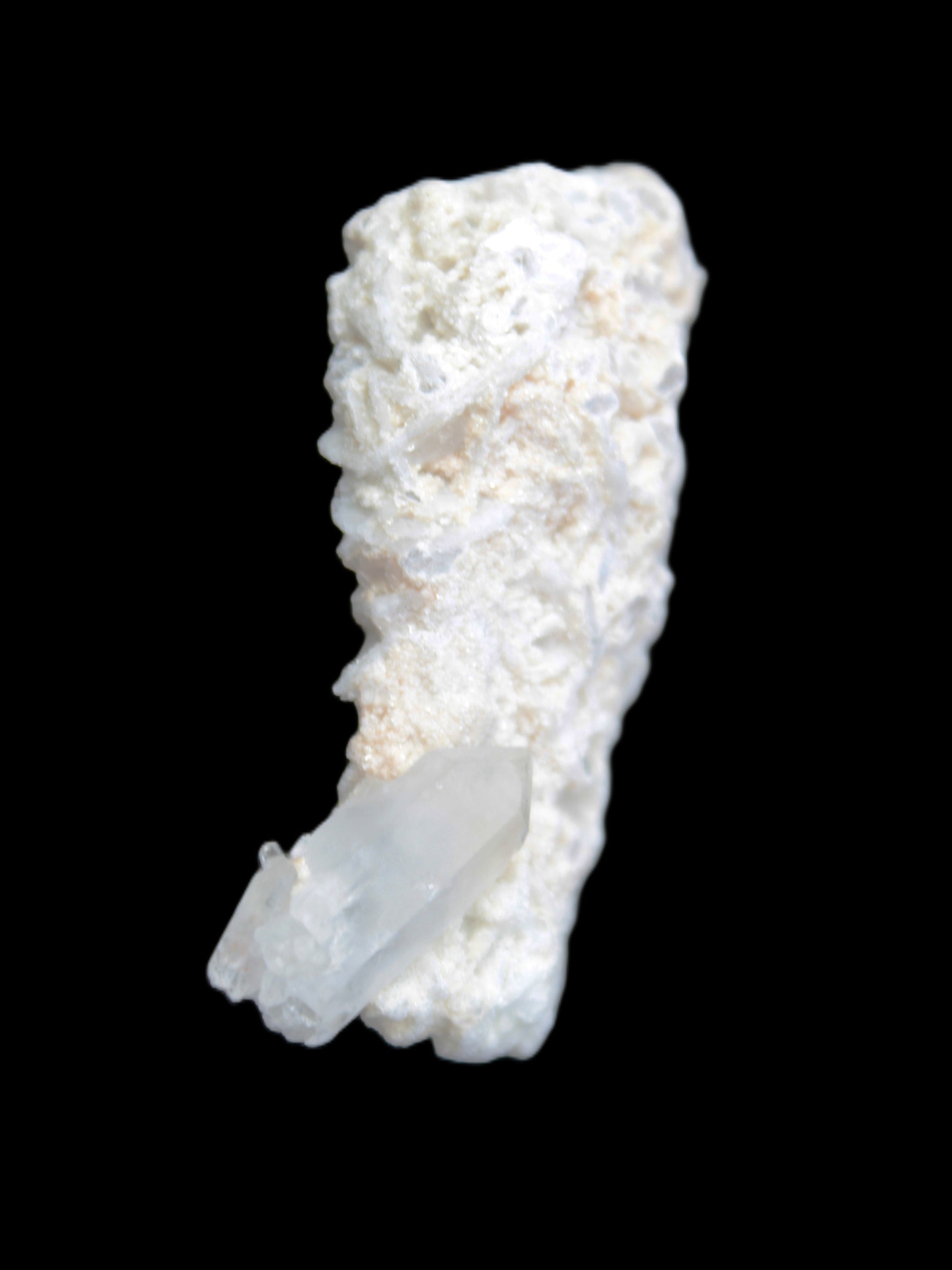 Quartz with tiny Inner Child cluster on Feldspar-Mica matrix 41*11*21mm 67ct 13.4g in sunlight - Rocks and Things Store