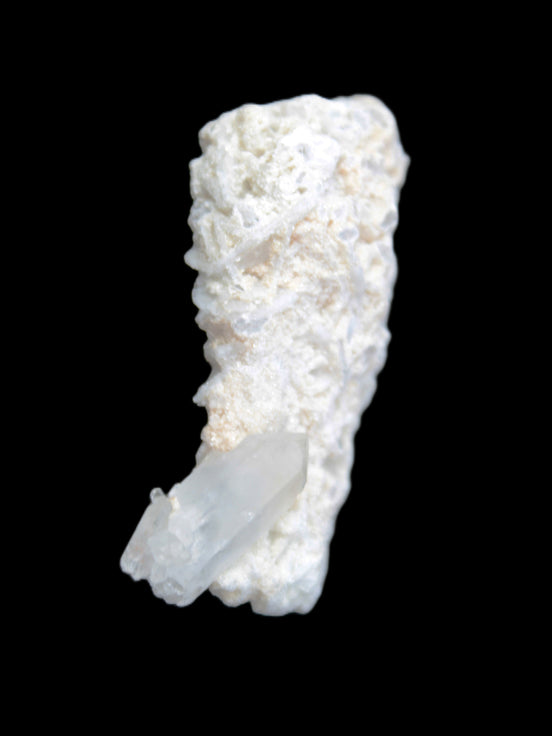 Quartz with tiny Inner Child cluster on Feldspar-Mica matrix 41*11*21mm 67ct 13.4g in sunlight - Rocks and Things Store
