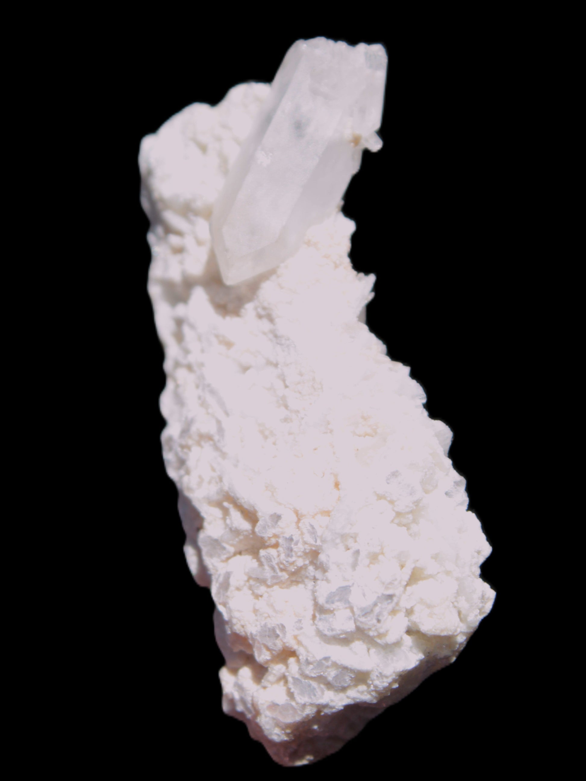 Quartz with tiny Inner Child cluster on Feldspar-Mica matrix 41*11*21mm 67ct 13.4g in sunlight - Rocks and Things Store