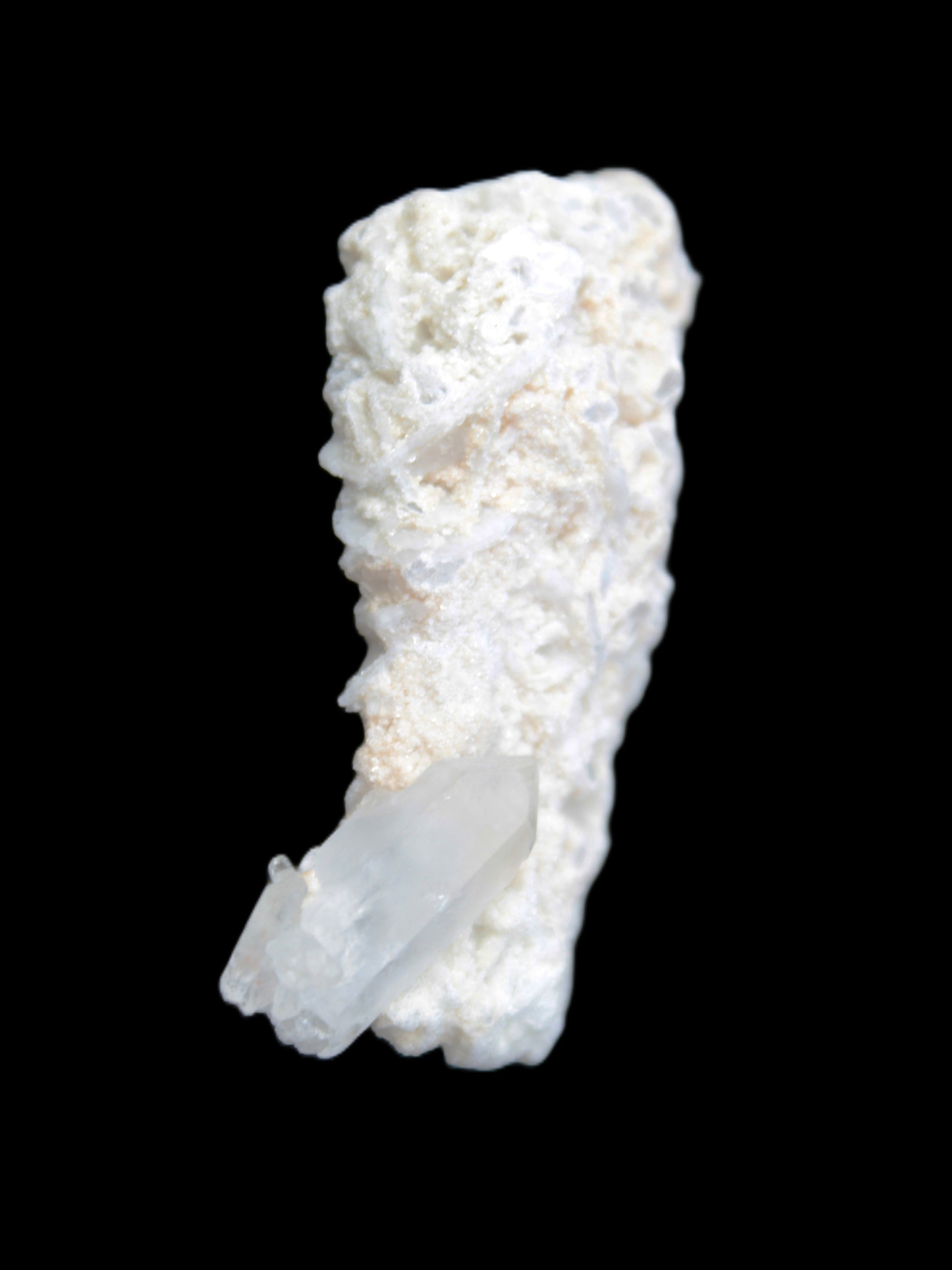 Quartz with tiny Inner Child cluster on Feldspar-Mica matrix 41*11*21mm 67ct 13.4g in sunlight - Rocks and Things Store
