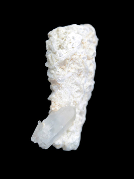 Quartz with tiny Inner Child cluster on Feldspar-Mica matrix 41*11*21mm 67ct 13.4g in sunlight - Rocks and Things Store