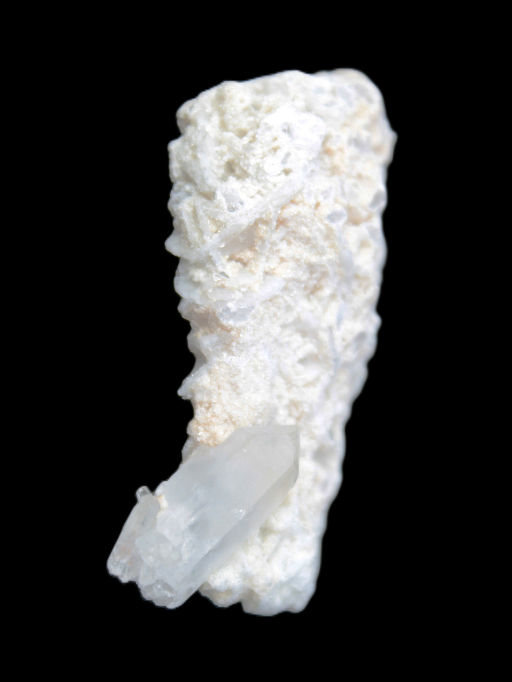 Quartz with tiny Inner Child cluster on Feldspar-Mica matrix 41*11*21mm 67ct 13.4g in sunlight - Rocks and Things Store