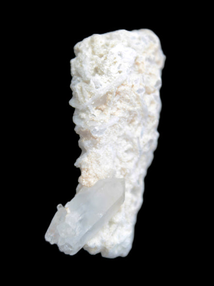 Quartz with tiny Inner Child cluster on Feldspar-Mica matrix 41*11*21mm 67ct 13.4g in sunlight - Rocks and Things Store