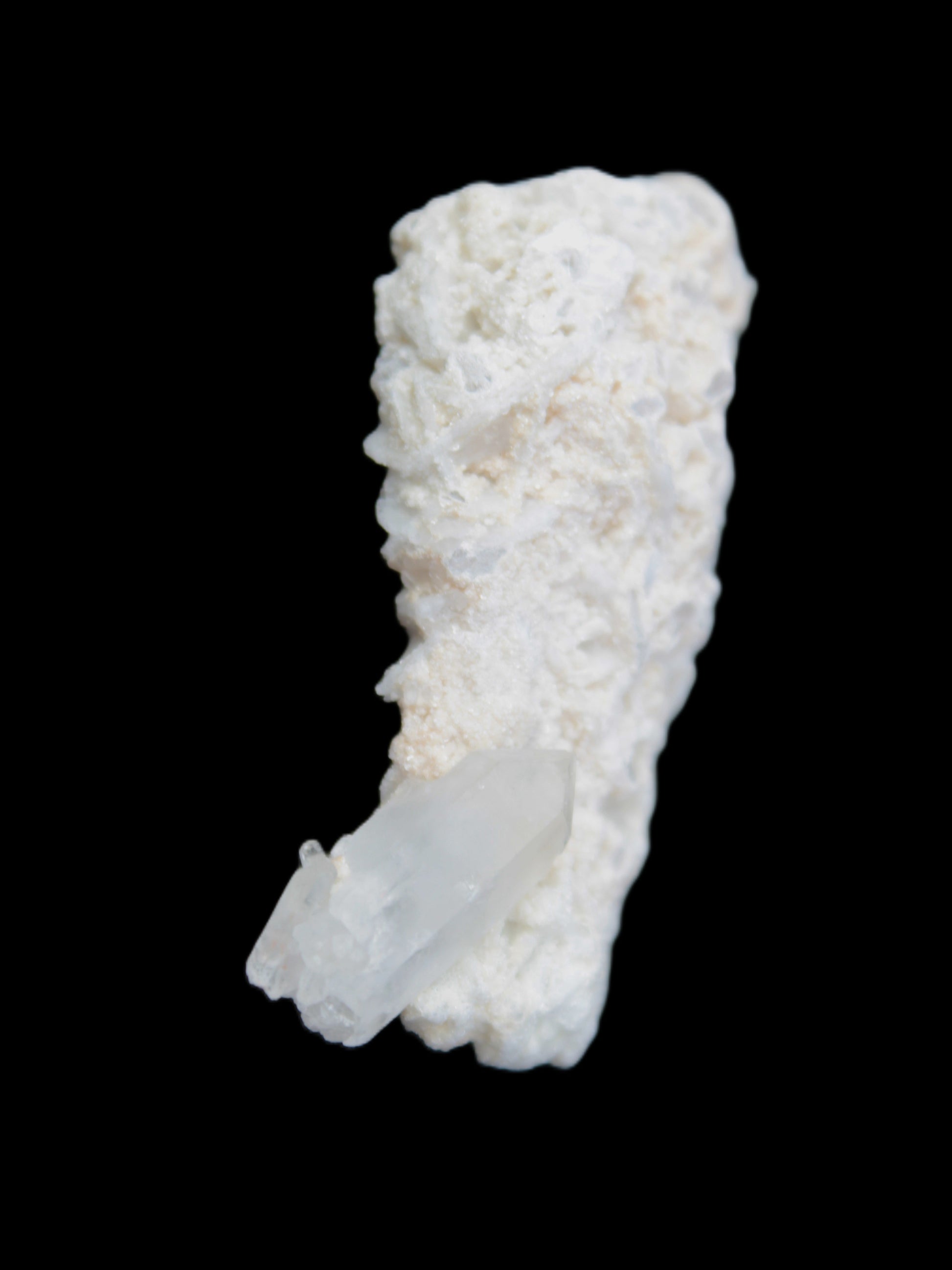 Quartz with tiny Inner Child cluster on Feldspar-Mica matrix 41*11*21mm 67ct 13.4g in sunlight - Rocks and Things Store