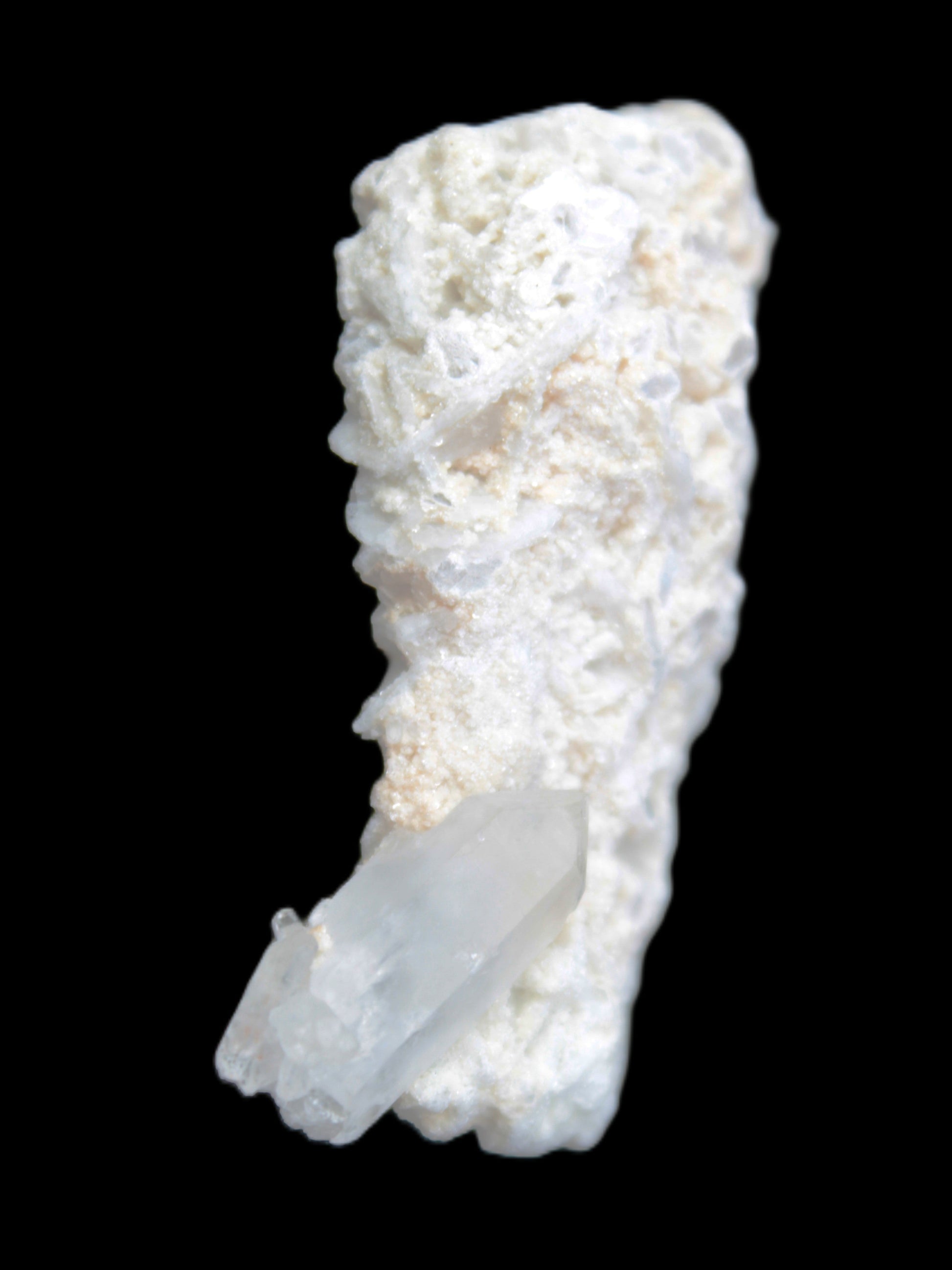 Quartz with tiny Inner Child cluster on Feldspar-Mica matrix 41*11*21mm 67ct 13.4g in sunlight - Rocks and Things Store