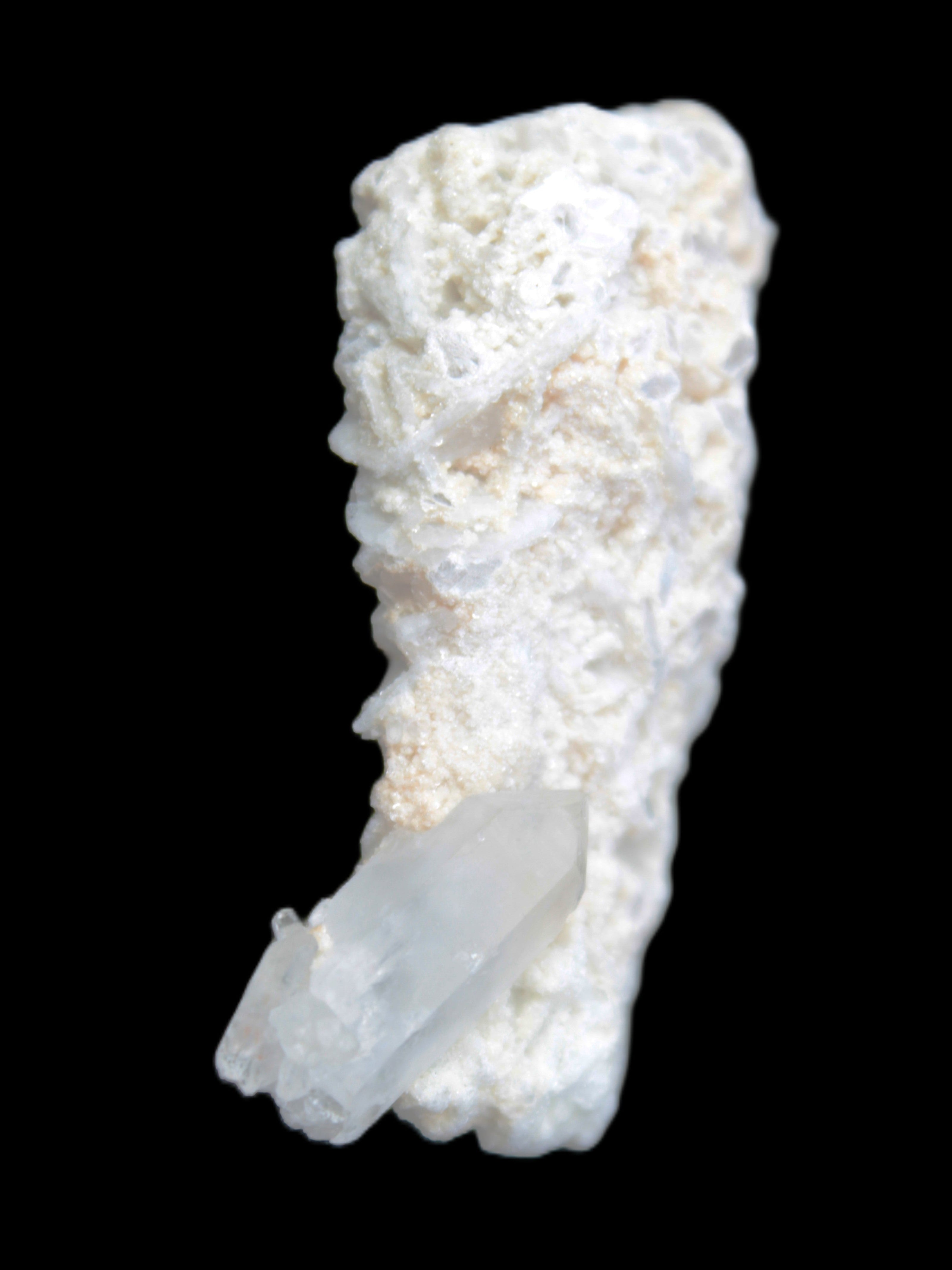 Quartz with tiny Inner Child cluster on Feldspar-Mica matrix 41*11*21mm 67ct 13.4g in sunlight - Rocks and Things Store