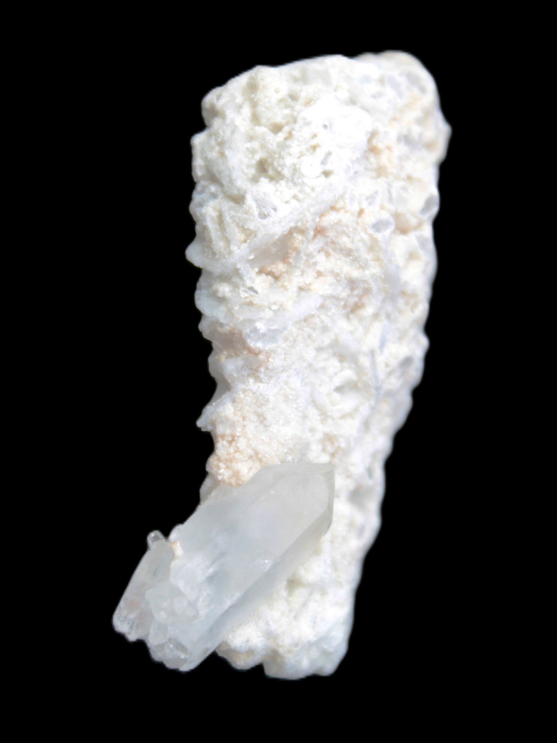 Quartz with tiny Inner Child cluster on Feldspar-Mica matrix 41*11*21mm 67ct 13.4g in sunlight - Rocks and Things Store