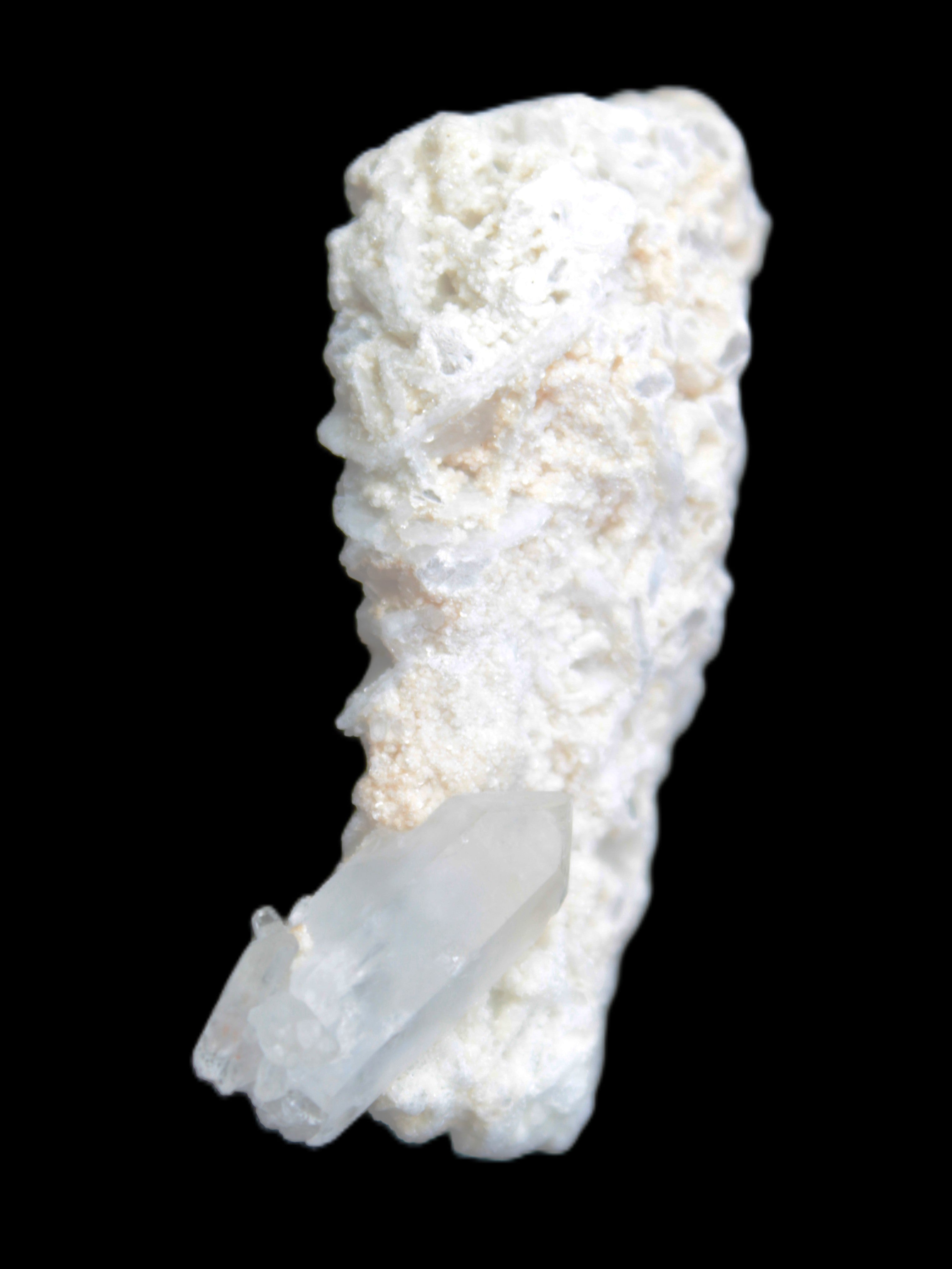 Quartz with tiny Inner Child cluster on Feldspar-Mica matrix 41*11*21mm 67ct 13.4g in sunlight - Rocks and Things Store
