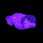 Aquamarine crystals on Quartz 38*17*15mm 55.5ct 11.1g in UV light - Rocks and Things Store