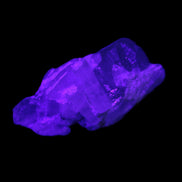 Aquamarine crystals on Quartz 38*17*15mm 55.5ct 11.1g in UV light - Rocks and Things Store