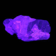 Aquamarine crystals on Quartz 38*17*15mm 55.5ct 11.1g in UV light - Rocks and Things Store