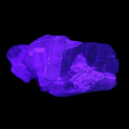 Aquamarine crystals on Quartz 38*17*15mm 55.5ct 11.1g in UV light - Rocks and Things Store