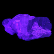 Aquamarine crystals on Quartz 38*17*15mm 55.5ct 11.1g in UV light - Rocks and Things Store