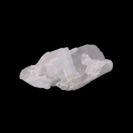 Aquamarine crystals on Quartz 38*17*15mm 55.5ct 11.1g in bright sunlight - Rocks and Things Store