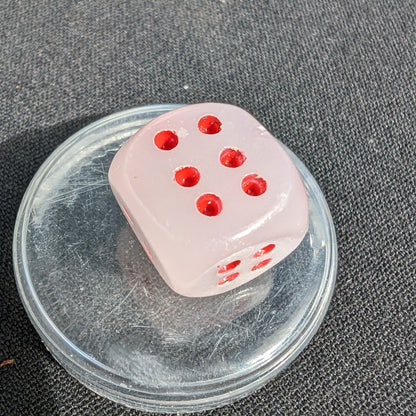 Pink Calcite hand-carved Dice 8-10g