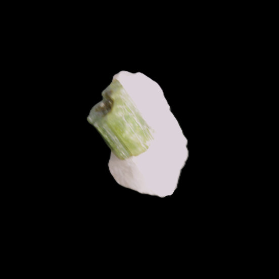 Green Tourmaline crystal on quartz 2.3g in sunlight - Rocks and Things Store
