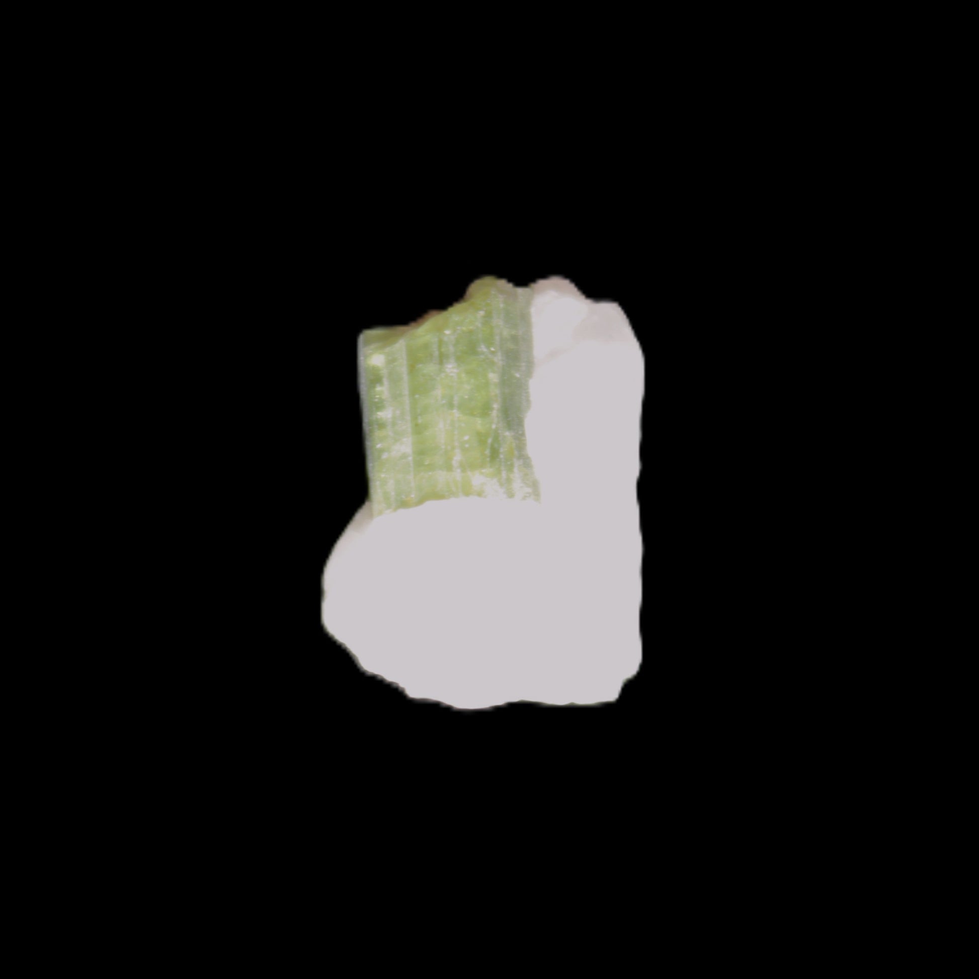 Green Tourmaline crystal on quartz 2.3g Rocks and Things