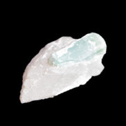 Green Tourmaline crystal on Quartz with Feldspar 5.2g in sunlight - Rocks and Things Store