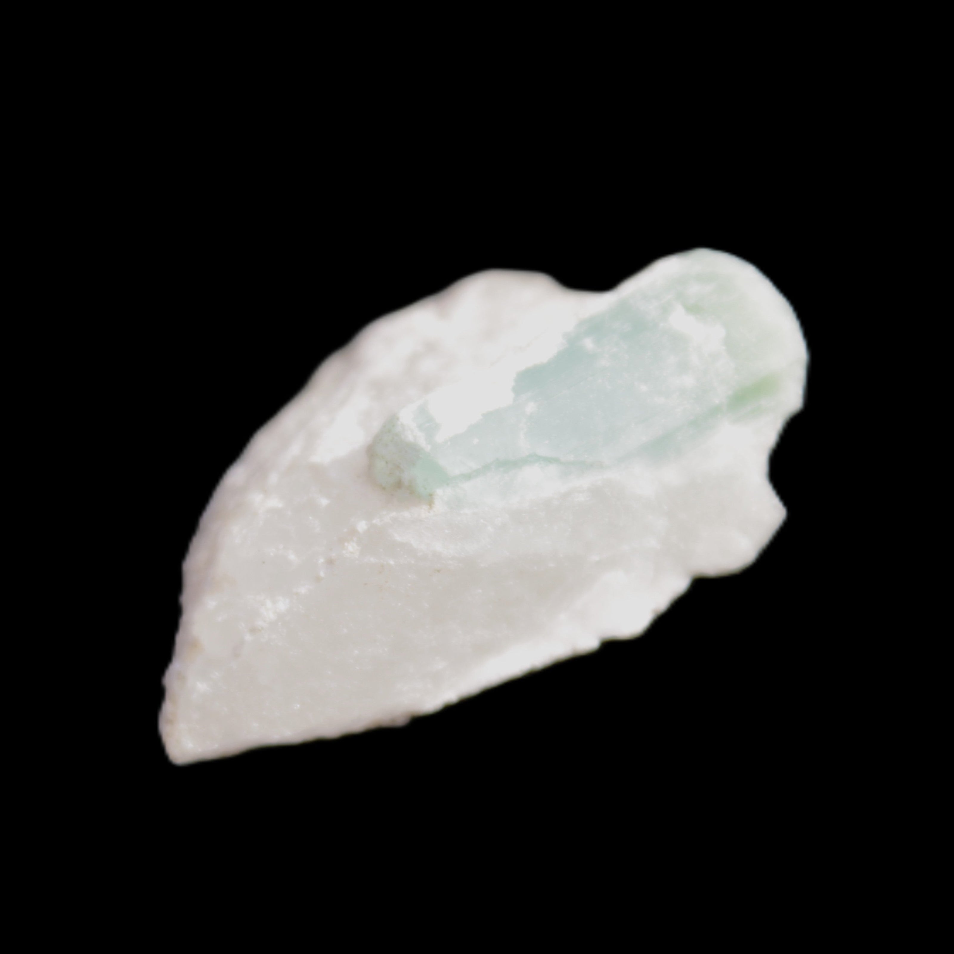 Green Tourmaline crystal on Quartz with Feldspar 5.2g in sunlight - Rocks and Things Store