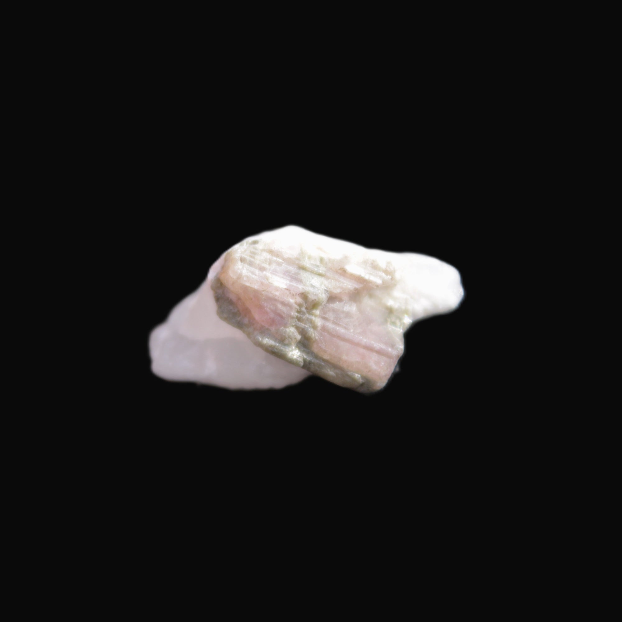 Watermelon Tourmaline on Quartz cluster 27mm 21ct 4.2g in sunlight - Rocks and Things Store