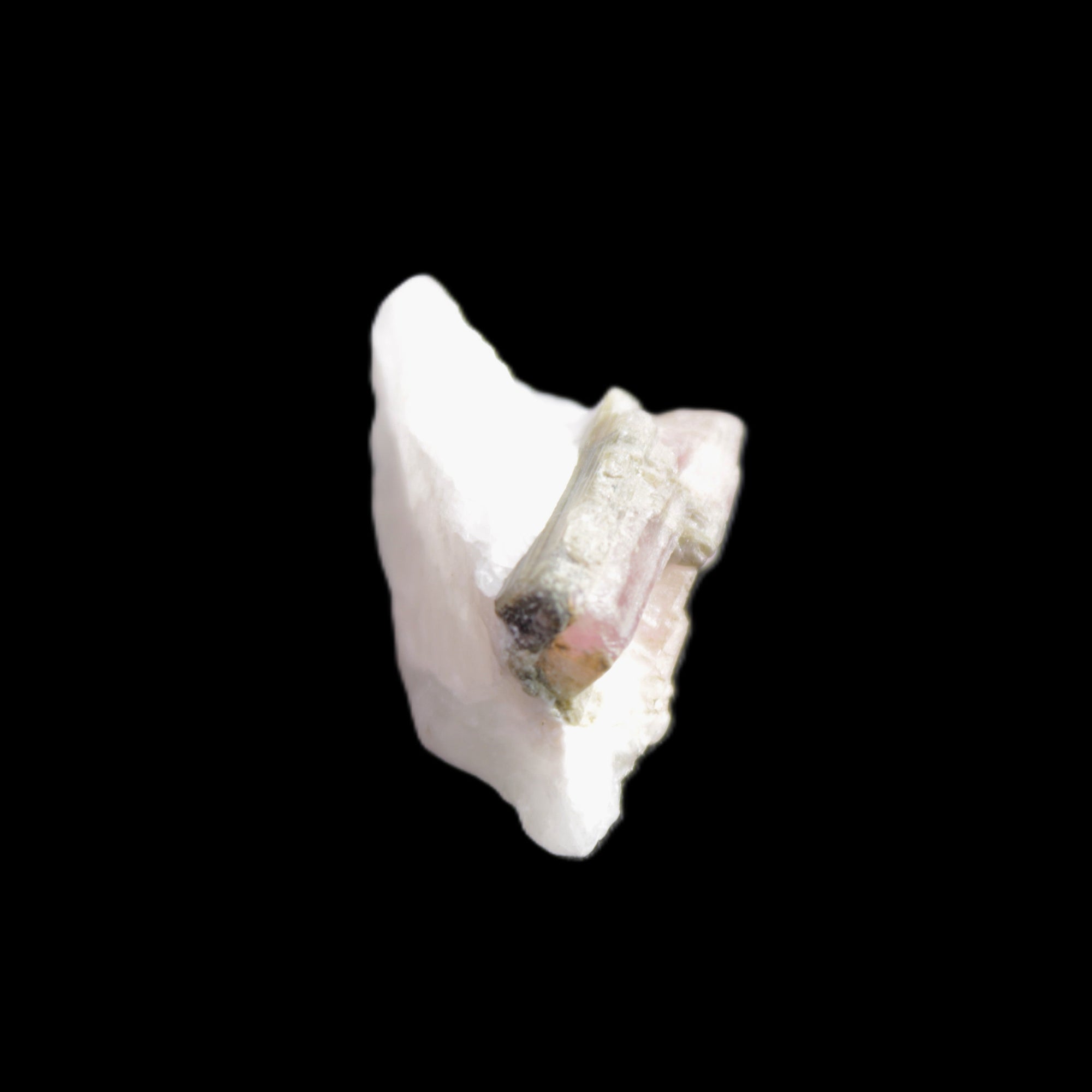 Watermelon Tourmaline on Quartz cluster 27mm 21ct 4.2g in sunlight - Rocks and Things Store