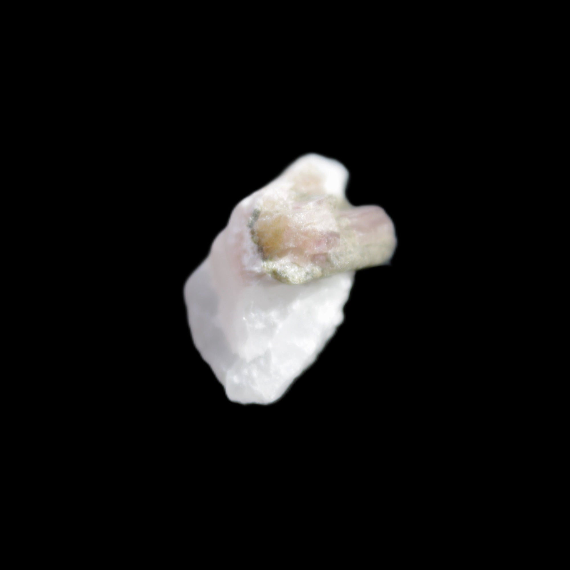 Watermelon Tourmaline on Quartz cluster 27mm 21ct 4.2g in sunlight - Rocks and Things Store