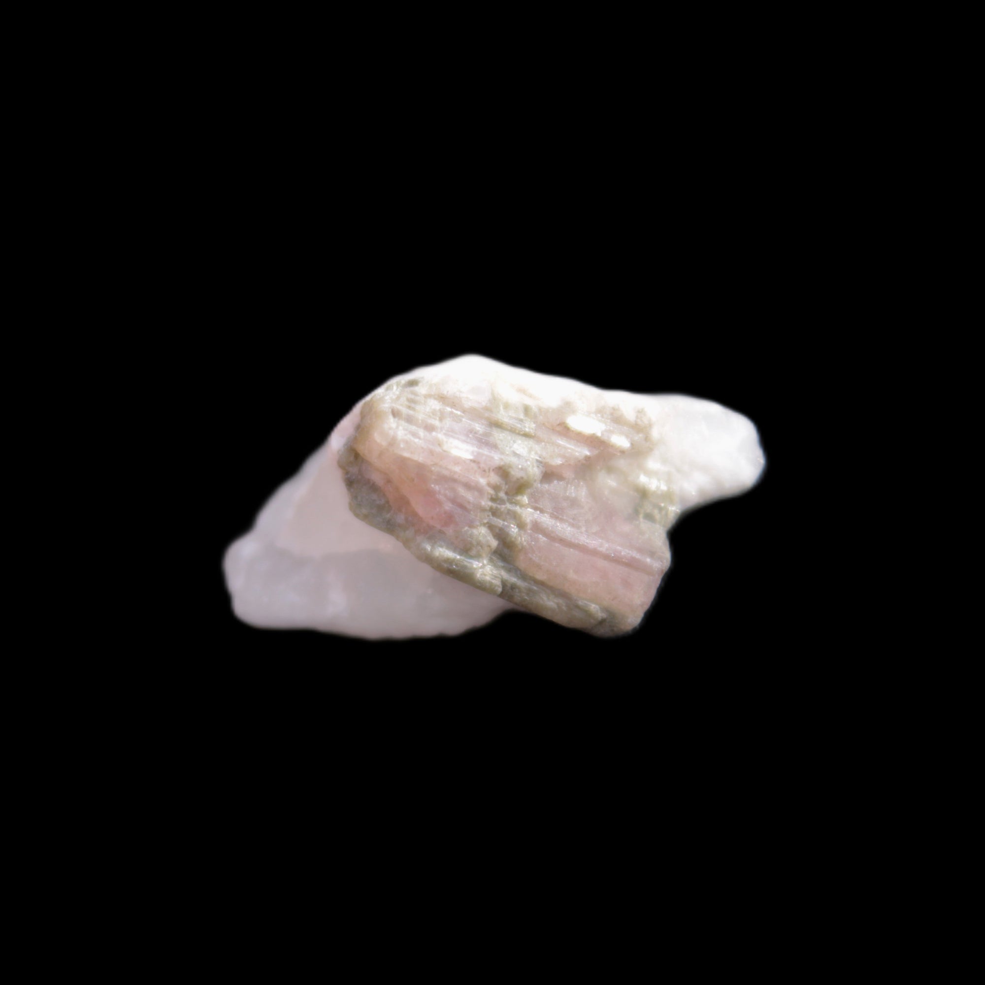 Watermelon Tourmaline on Quartz cluster 27mm 21ct 4.2g in sunlight - Rocks and Things Store