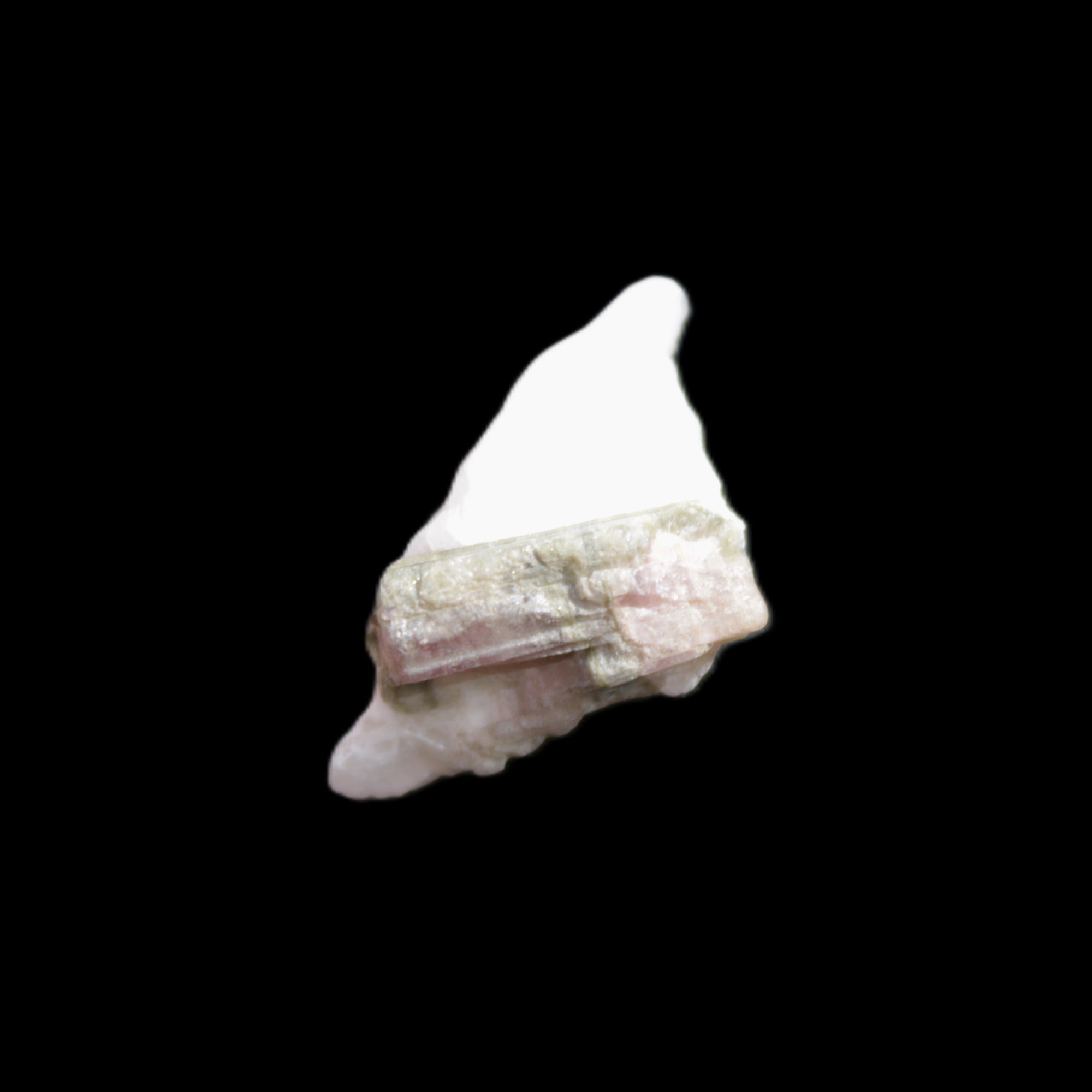 Watermelon Tourmaline on Quartz cluster 27mm 21ct 4.2g in sunlight - Rocks and Things Store