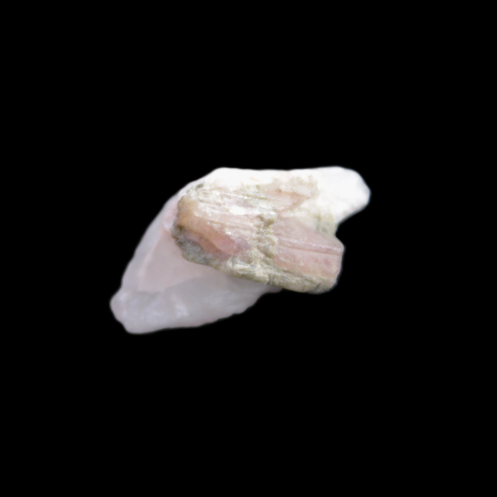 Watermelon Tourmaline on Quartz cluster 27mm 21ct 4.2g in sunlight - Rocks and Things Store