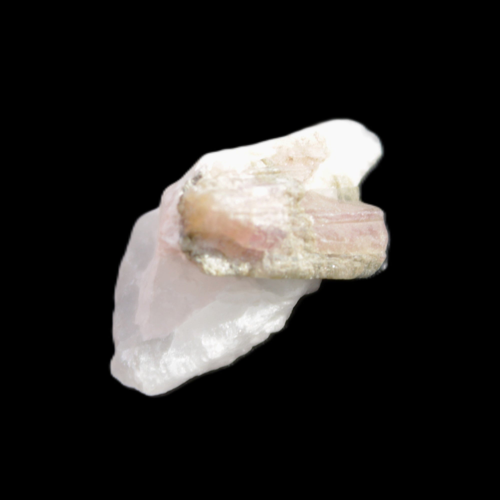 Watermelon Tourmaline on Quartz cluster 27mm 21ct 4.2g in sunlight - Rocks and Things Store