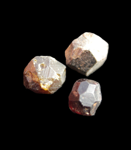 Garnets three natural crystals from Pakistan 8.2g in sunlight - Rocks and Things Store