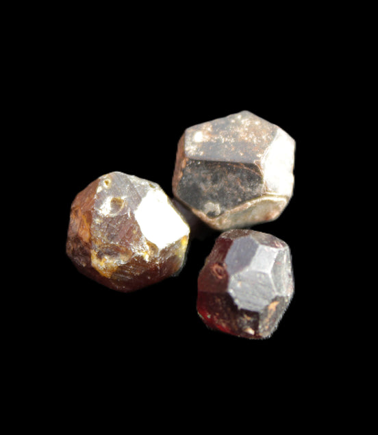 Garnets three natural crystals from Pakistan 8.2g in sunlight - Rocks and Things Store
