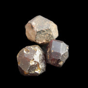 Garnets three natural crystals from Pakistan 8.2g in sunlight - Rocks and Things Store