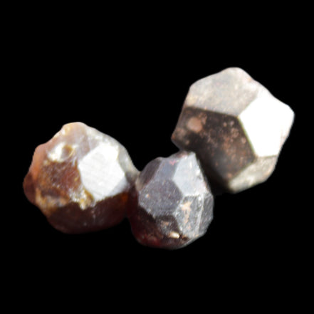 Garnets three natural crystals from Pakistan 8.2g in sunlight - Rocks and Things Store