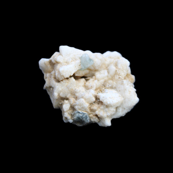 Aquamarine and Lepidolite on Feldspar cluster 9.1g in sunlight - Rocks and Things Store