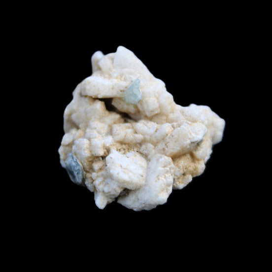 Aquamarine and Lepidolite on Feldspar cluster 9.1g in sunlight - Rocks and Things Store