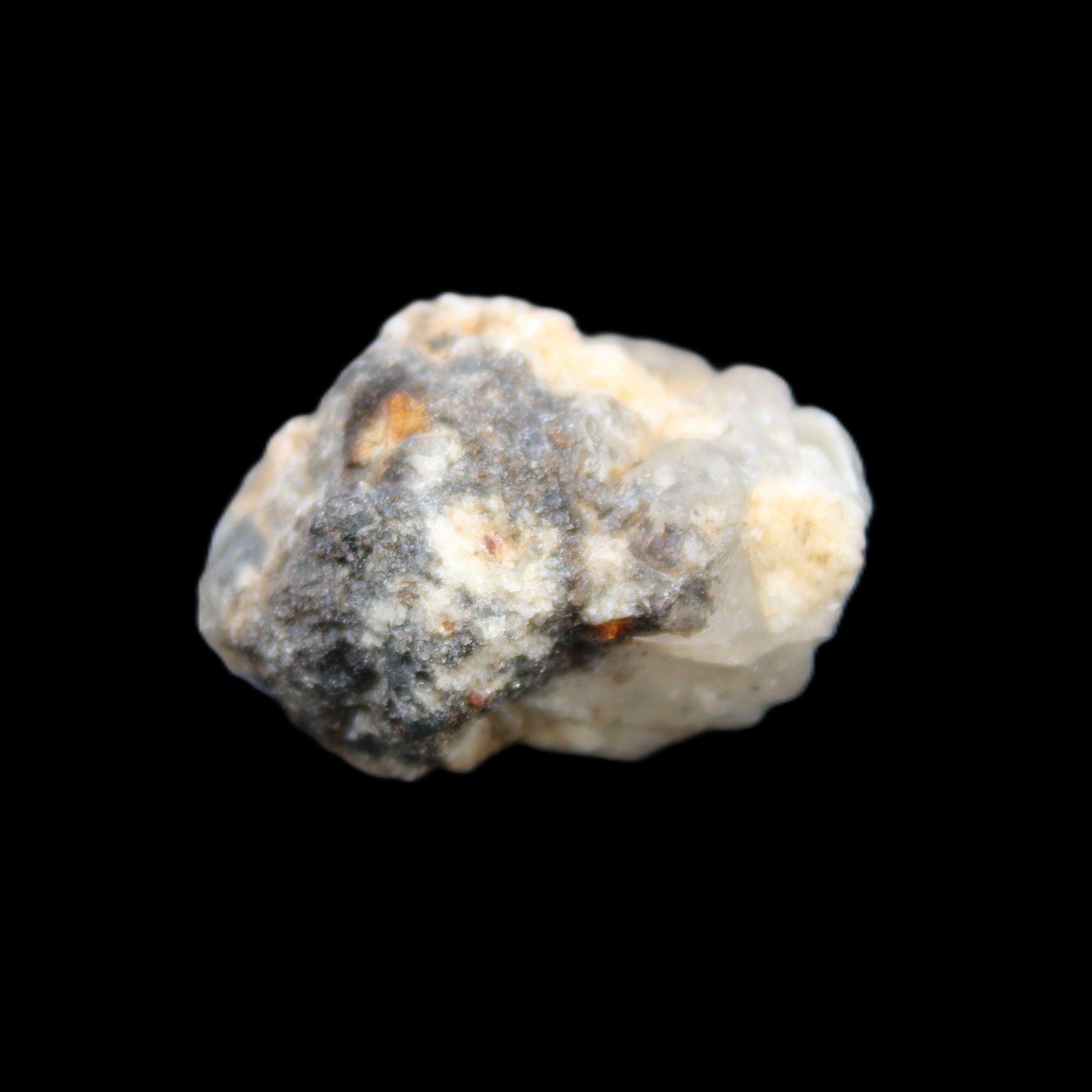 Fenster Diamond Quartz, Lepidolite, Spessartine Garnet, Topaz, Feldspar/Mica Matrix 15.1g in sunlight - Rocks and Things Store