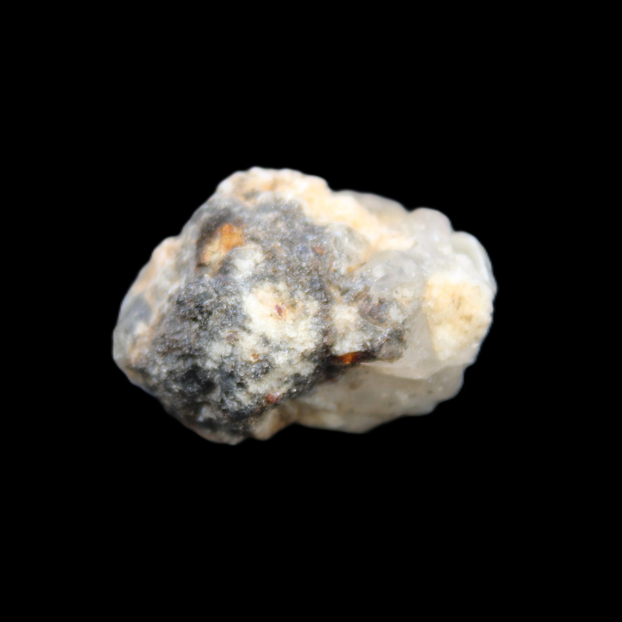 Fenster Diamond Quartz, Lepidolite, Spessartine Garnet, Topaz, Feldspar/Mica Matrix 15.1g in sunlight - Rocks and Things Store