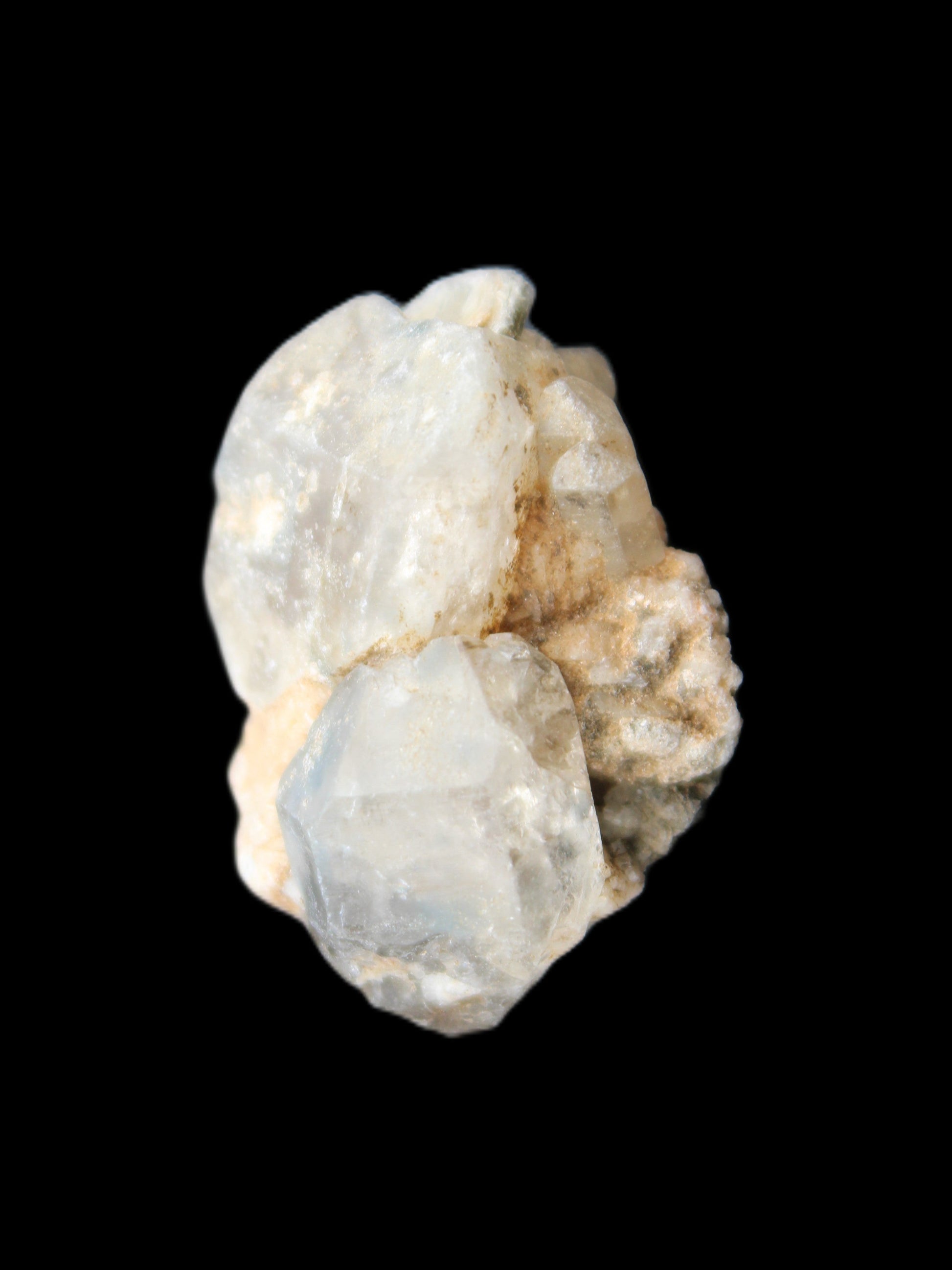 Fenster Diamond Quartz, Lepidolite, Spessartine Garnet, Topaz, Feldspar/Mica Matrix 15.1g in sunlight - Rocks and Things Store